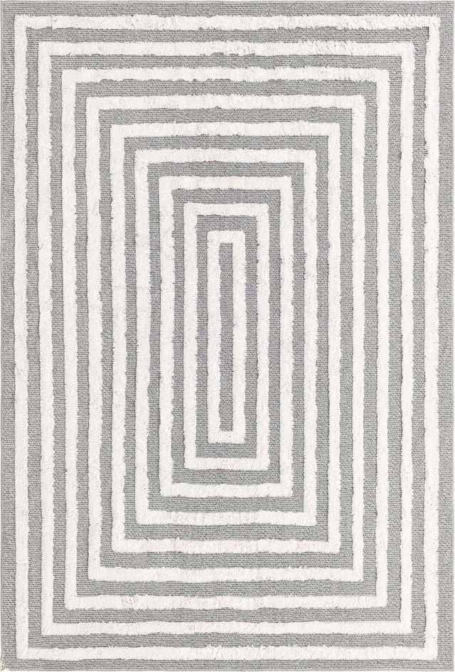 Anthracite Gray 5' 3 x 8' Sabrina Soto Casa Rectangle Area Rug 100% Cotton Geometric Pattern All Natural Material Eco Friendly Carpet for Sale at Rug Engine