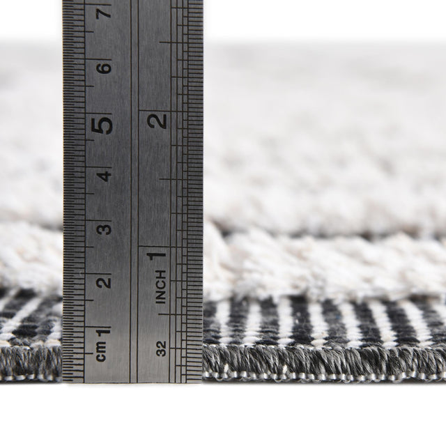 Black 5' 3 x 8' Sabrina Soto Casa Rectangle Area Rug 100% Cotton Geometric Pattern All Natural Material Eco Friendly Carpet for Sale at Rug Engine