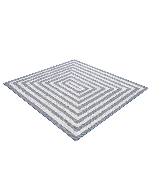 Navy Blue 4' 5 x 6' Sabrina Soto Casa Rectangle Area Rug 100% Cotton Geometric Pattern All Natural Material Eco Friendly Carpet for Sale at Rug Engine