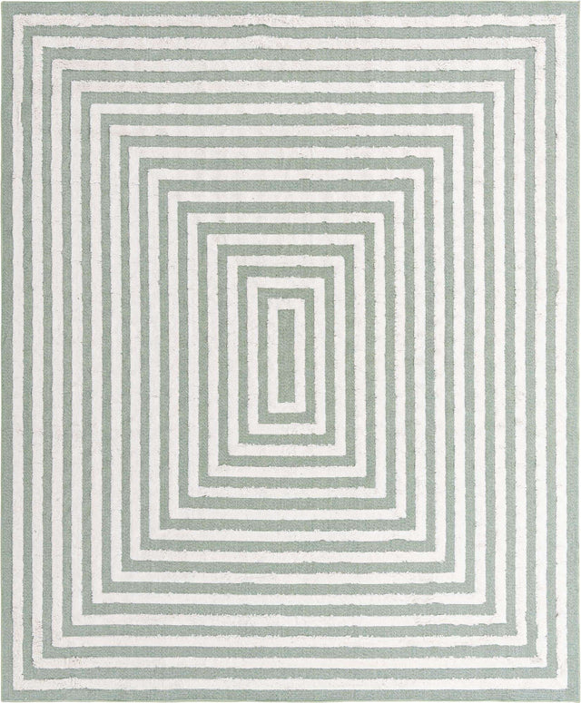 Green 9' 10 x 12' Sabrina Soto Casa Rectangle Area Rug 100% Cotton Geometric Pattern All Natural Material Eco Friendly Carpet for Sale at Rug Engine