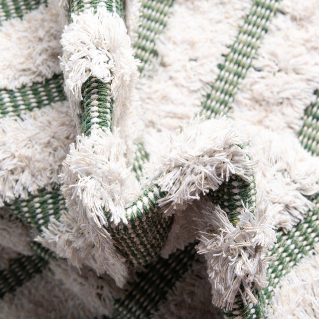 Green 4' 5 x 6' Sabrina Soto Casa Rectangle Area Rug 100% Cotton Geometric Pattern All Natural Material Eco Friendly Carpet for Sale at Rug Engine