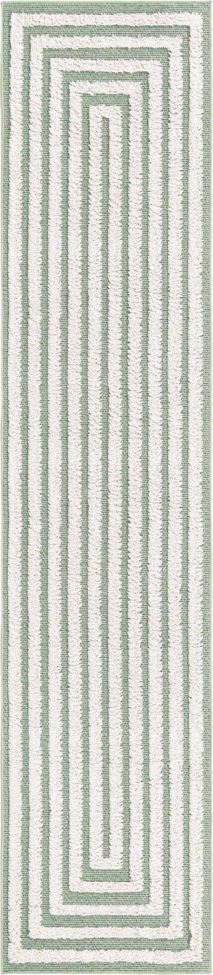 Green 2' 7 x 12' Sabrina Soto Casa Runner Area Rug 100% Cotton Geometric Pattern All Natural Material Eco Friendly Carpet for Sale at Rug Engine
