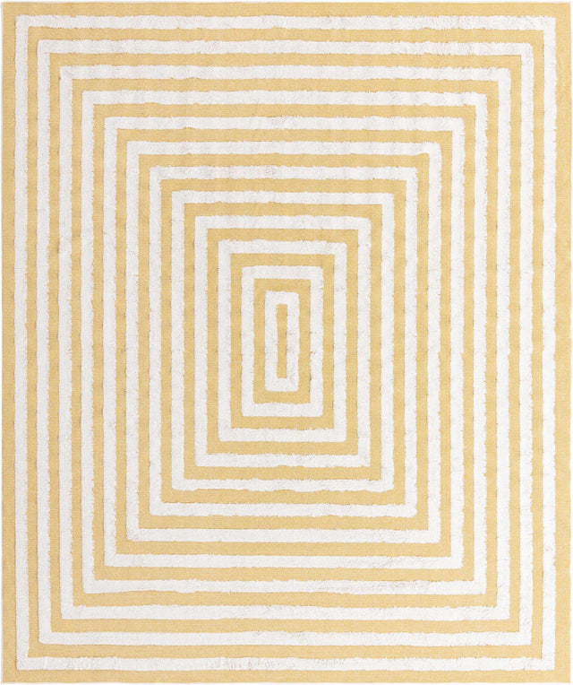Yellow 8' 3 x 10' Sabrina Soto Casa Rectangle Area Rug 100% Cotton Geometric Pattern All Natural Material Eco Friendly Carpet for Sale at Rug Engine