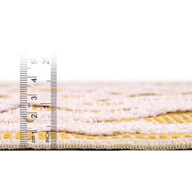 Yellow 8' 3 x 10' Sabrina Soto Casa Rectangle Area Rug 100% Cotton Geometric Pattern All Natural Material Eco Friendly Carpet for Sale at Rug Engine