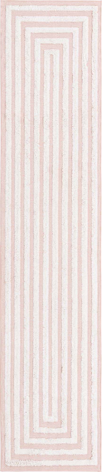 Pink 2' 7 x 12' Sabrina Soto Casa Runner Area Rug 100% Cotton Geometric Pattern All Natural Material Eco Friendly Carpet for Sale at Rug Engine