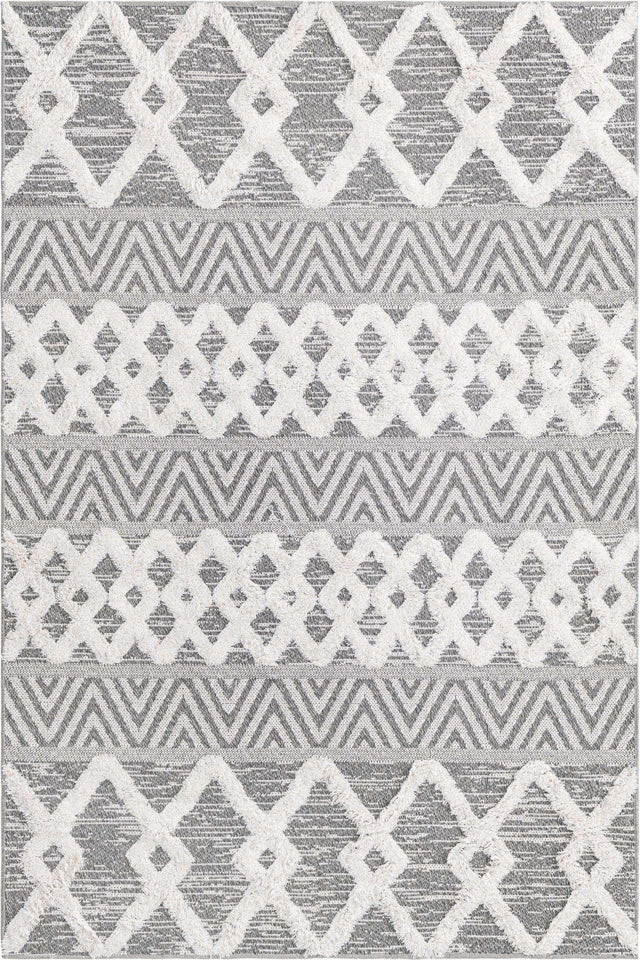 Anthracite Gray 5' 3 x 8' Sabrina Soto Casa Rectangle Area Rug 100% Cotton Geometric Pattern All Natural Material Eco Friendly Carpet for Sale at Rug Engine