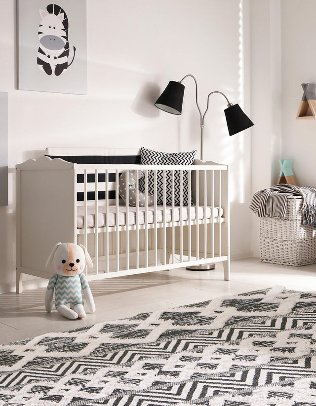 Black 8' 3 x 10' Sabrina Soto Casa Rectangle Area Rug 100% Cotton Geometric Pattern All Natural Material Eco Friendly Carpet for Sale at Rug Engine