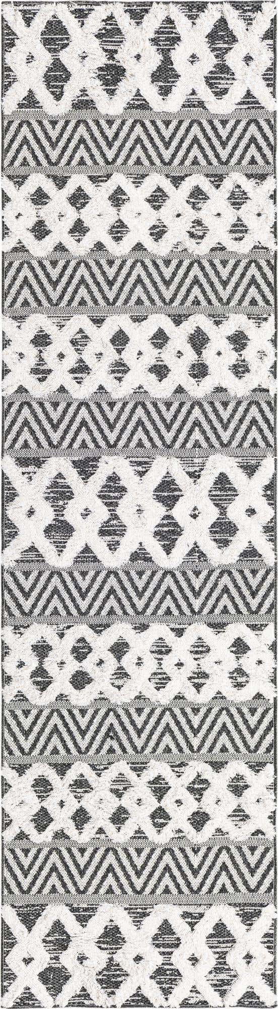 Black 2' 3 x 8' Sabrina Soto Casa Runner Area Rug 100% Cotton Geometric Pattern All Natural Material Eco Friendly Carpet for Sale at Rug Engine