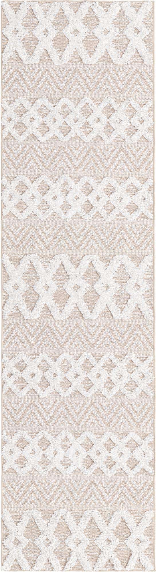 Beige 2' 3 x 8' Sabrina Soto Casa Runner Area Rug 100% Cotton Geometric Pattern All Natural Material Eco Friendly Carpet for Sale at Rug Engine