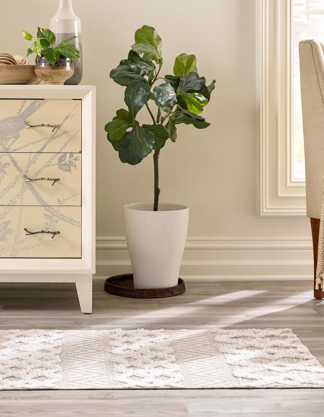 Beige 2' 3 x 8' Sabrina Soto Casa Runner Area Rug 100% Cotton Geometric Pattern All Natural Material Eco Friendly Carpet for Sale at Rug Engine