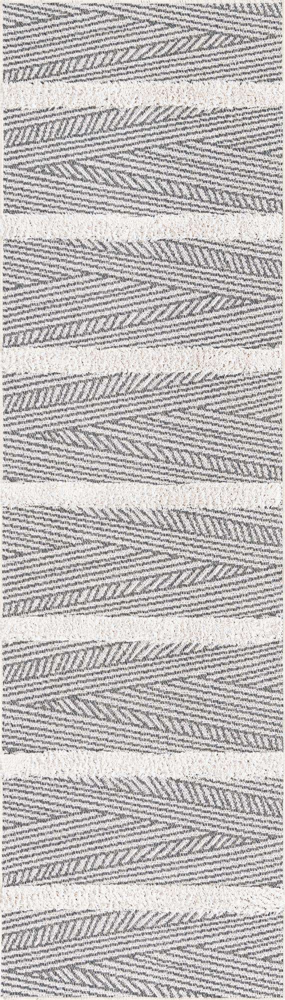 Anthracite Gray 2' 3 x 8' Sabrina Soto Casa Runner Area Rug 100% Cotton Geometric Pattern All Natural Material Eco Friendly Carpet for Sale at Rug Engine