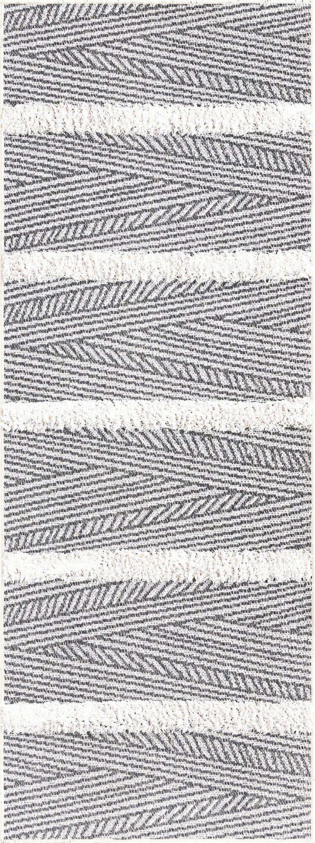 Anthracite Gray 2' 3 x 6' Sabrina Soto Casa Runner Area Rug 100% Cotton Geometric Pattern All Natural Material Eco Friendly Carpet for Sale at Rug Engine