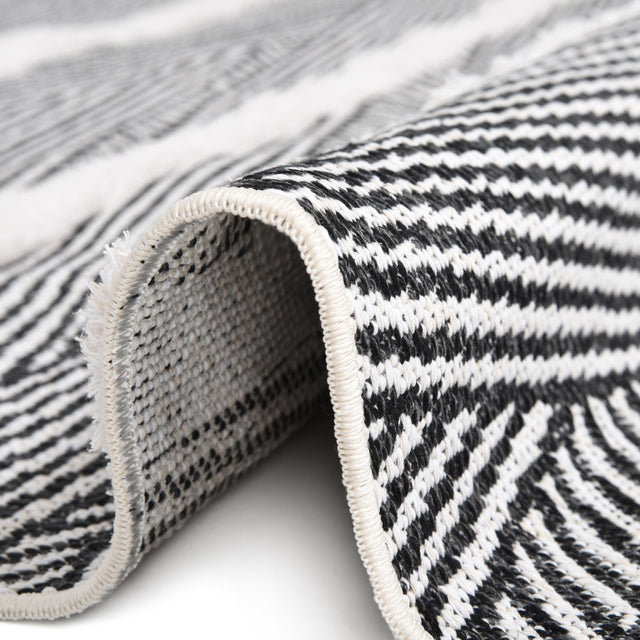 Black 9' 10 x 12' Sabrina Soto Casa Rectangle Area Rug 100% Cotton Geometric Pattern All Natural Material Eco Friendly Carpet for Sale at Rug Engine