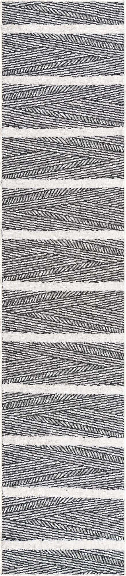 Black 2' 7 x 12' Sabrina Soto Casa Runner Area Rug 100% Cotton Geometric Pattern All Natural Material Eco Friendly Carpet for Sale at Rug Engine