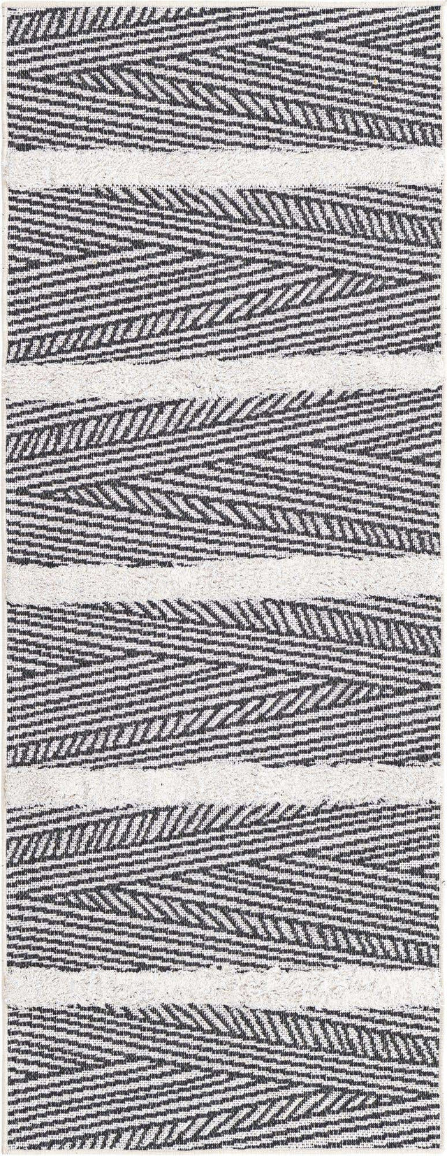 Black 2' 3 x 6' Sabrina Soto Casa Runner Area Rug 100% Cotton Geometric Pattern All Natural Material Eco Friendly Carpet for Sale at Rug Engine