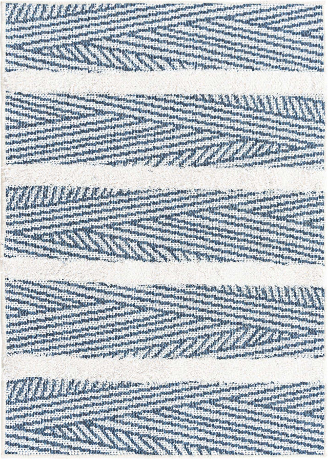Navy Blue 2' 3 x 3' Sabrina Soto Casa Rectangle Area Rug 100% Cotton Geometric Pattern All Natural Material Eco Friendly Carpet for Sale at Rug Engine