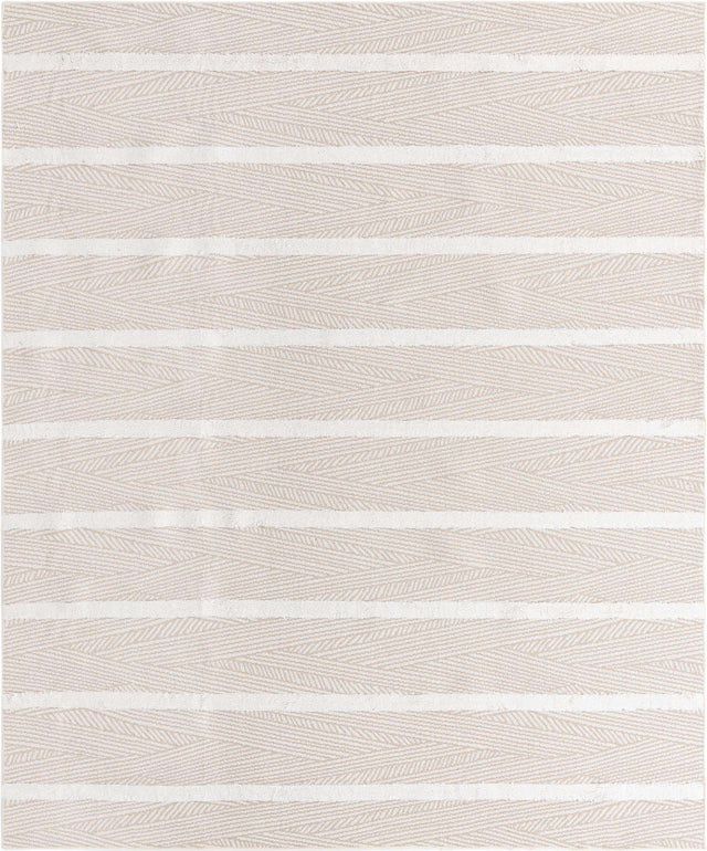 Beige 8' 3 x 10' Sabrina Soto Casa Rectangle Area Rug 100% Cotton Geometric Pattern All Natural Material Eco Friendly Carpet for Sale at Rug Engine