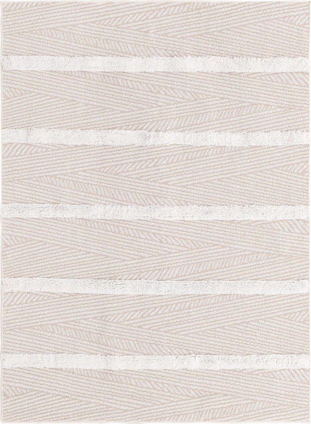 Beige 4' 5 x 6' Sabrina Soto Casa Rectangle Area Rug 100% Cotton Geometric Pattern All Natural Material Eco Friendly Carpet for Sale at Rug Engine