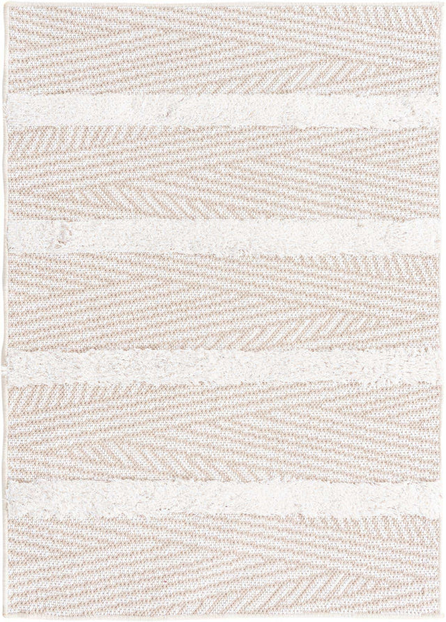 Beige 2' 3 x 3' Sabrina Soto Casa Rectangle Area Rug 100% Cotton Geometric Pattern All Natural Material Eco Friendly Carpet for Sale at Rug Engine