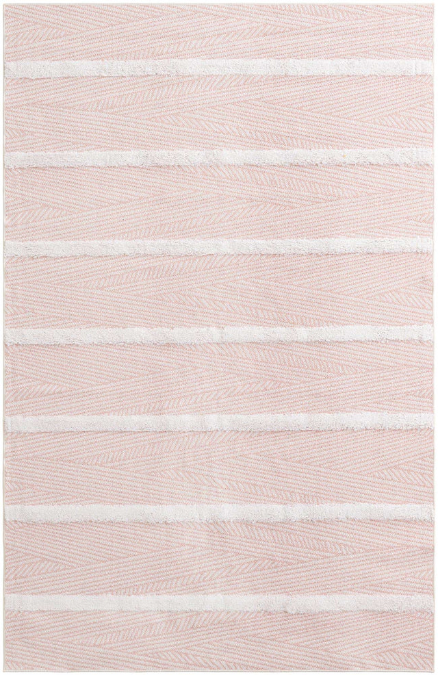 Pink 5' 3 x 8' Sabrina Soto Casa Rectangle Area Rug 100% Cotton Geometric Pattern All Natural Material Eco Friendly Carpet for Sale at Rug Engine
