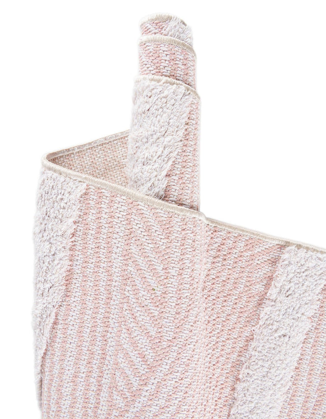 Pink 2' 7 x 12' Sabrina Soto Casa Runner Area Rug 100% Cotton Geometric Pattern All Natural Material Eco Friendly Carpet for Sale at Rug Engine