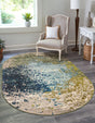 Blue 3' 3 x 5' 3 Estrella Oval Area Rug 100% Polypropylene Non-Shedding Stain Resistant Carpet Colorful Modern Abstract Design Easy Clean for Home Decor for Sale at Rug Engine