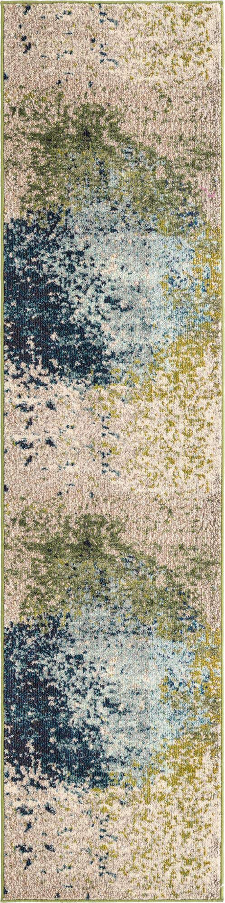 Blue 2' x 8' Estrella Runner Area Rug 100% Polypropylene Non-Shedding Stain Resistant Carpet Colorful Modern Abstract Design Easy Clean for Home Decor for Sale at Rug Engine