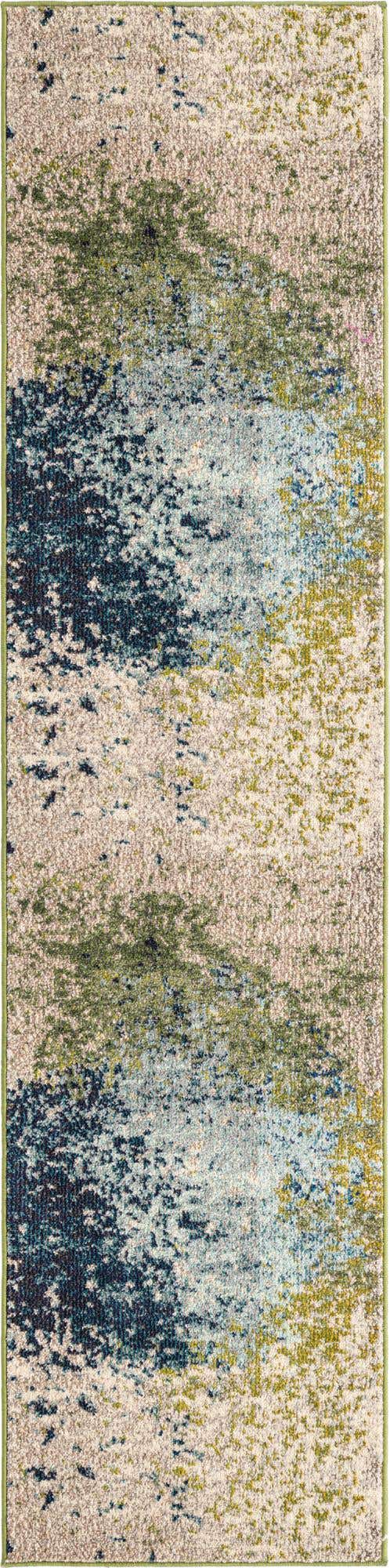 Blue 2' x 8' Estrella Runner Area Rug 100% Polypropylene Non-Shedding Stain Resistant Carpet Colorful Modern Abstract Design Easy Clean for Home Decor for Sale at Rug Engine