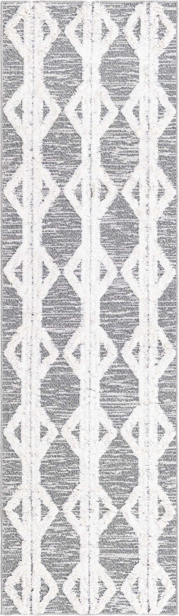 Anthracite Gray 2' 3 x 8' Sabrina Soto Casa Runner Area Rug 100% Cotton Geometric Pattern All Natural Material Eco Friendly Carpet for Sale at Rug Engine