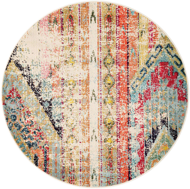 Multicolor 5' x 5' Sedona Round Area Rug