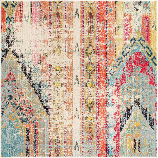 Multicolor 5' x 5' Sedona Square Area Rug