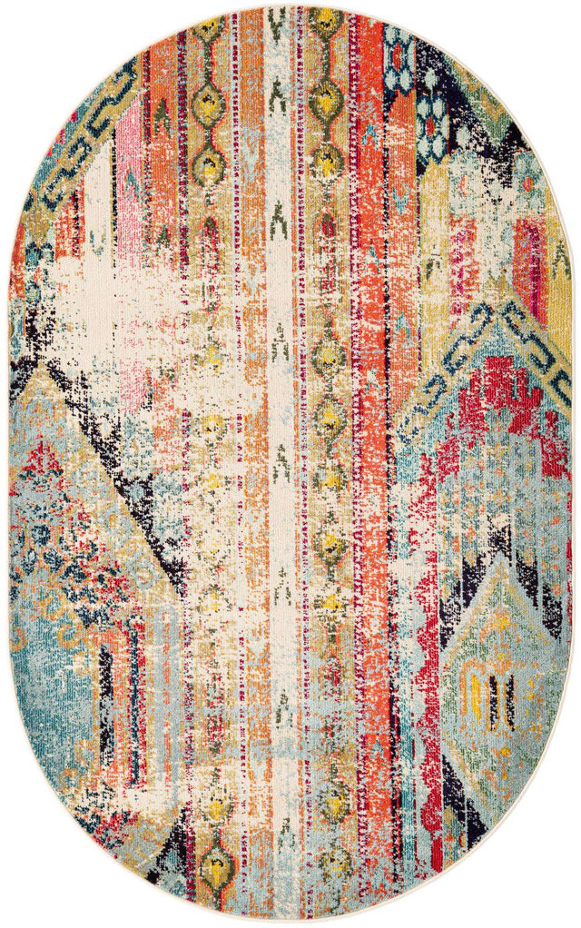 Multicolor 5' x 8' Sedona Oval Area Rug Durable Long Lasting Carpet for Living Rooms, Kitchen, Bedrooms, Office Space, Dorms for Sale at Rug Engine