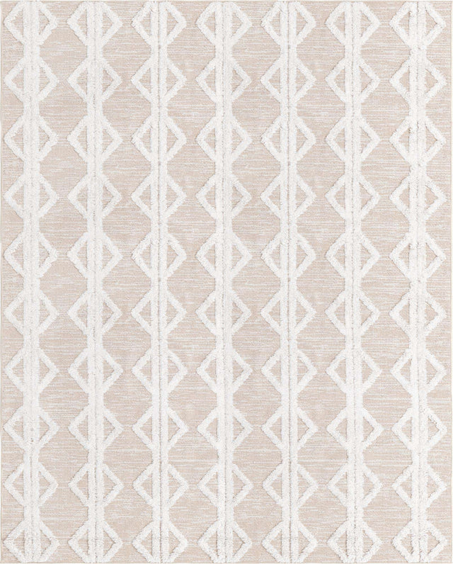 Beige 9' 10 x 12' Sabrina Soto Casa Rectangle Area Rug 100% Cotton Geometric Pattern All Natural Material Eco Friendly Carpet for Sale at Rug Engine