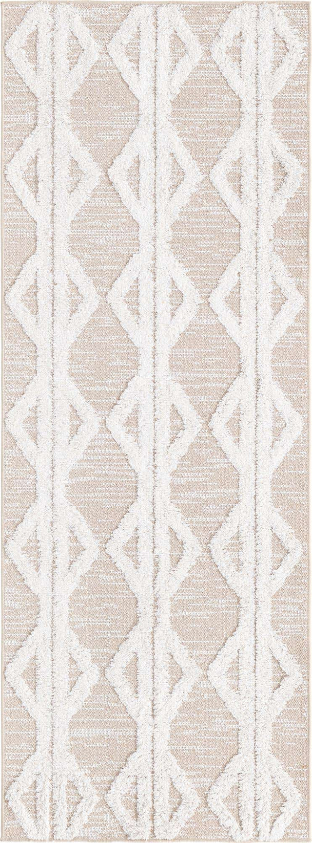 Beige 2' 3 x 6' Sabrina Soto Casa Runner Area Rug 100% Cotton Geometric Pattern All Natural Material Eco Friendly Carpet for Sale at Rug Engine