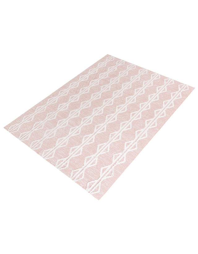 Pink 9' 10 x 12' Sabrina Soto Casa Rectangle Area Rug 100% Cotton Geometric Pattern All Natural Material Eco Friendly Carpet for Sale at Rug Engine