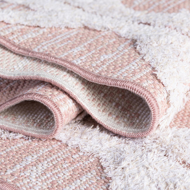 Pink 2' 3 x 3' Sabrina Soto Casa Rectangle Area Rug 100% Cotton Geometric Pattern All Natural Material Eco Friendly Carpet for Sale at Rug Engine