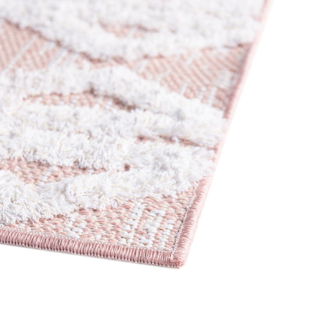 Pink 2' 3 x 3' Sabrina Soto Casa Rectangle Area Rug 100% Cotton Geometric Pattern All Natural Material Eco Friendly Carpet for Sale at Rug Engine