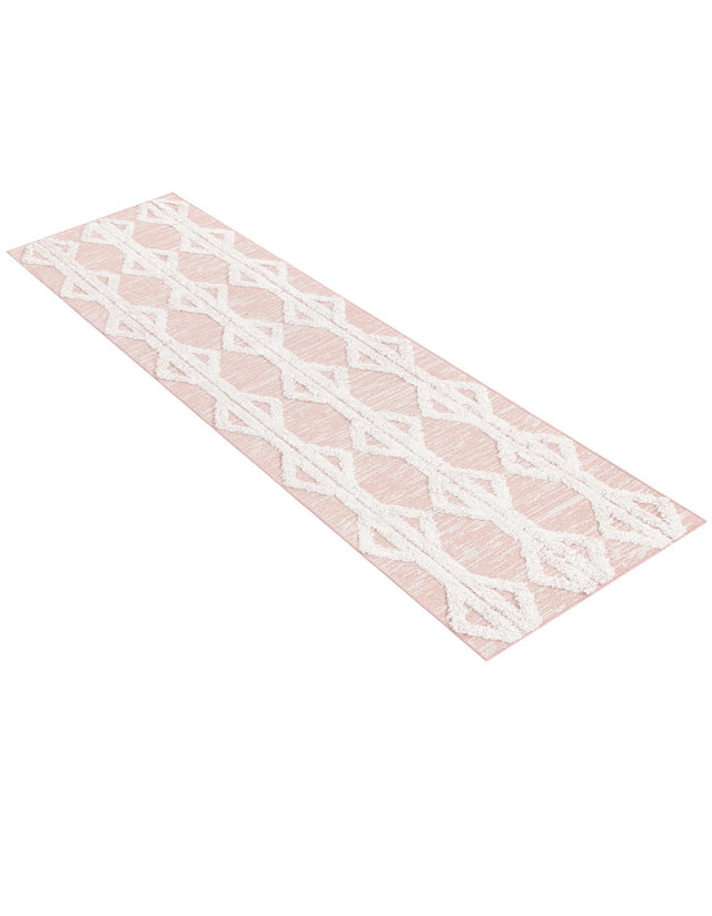 Pink 2' 3 x 8' Sabrina Soto Casa Runner Area Rug 100% Cotton Geometric Pattern All Natural Material Eco Friendly Carpet for Sale at Rug Engine