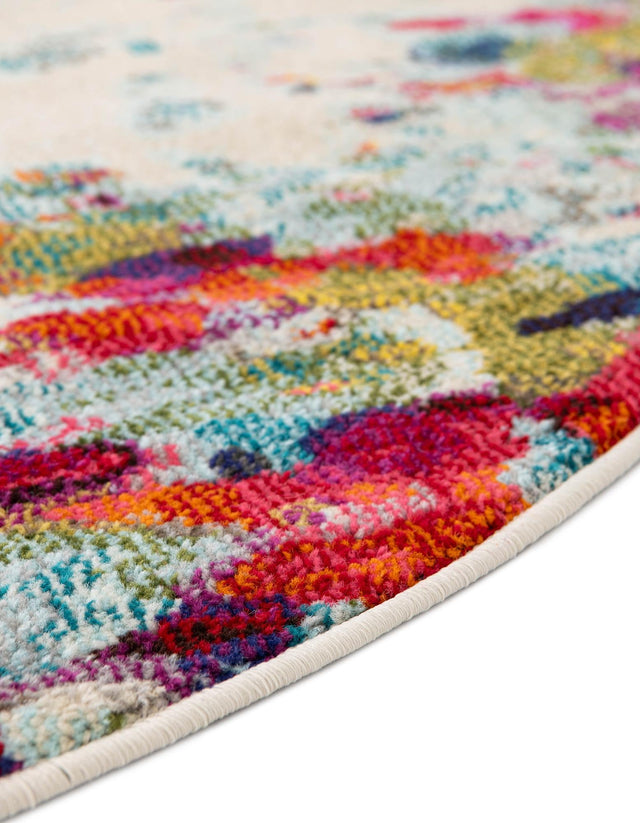 Multicolor 7' 11 x 10' Chromatic Oval Area Rug 100% Polypropylene With Cotton Backing Abstract Modern Colorful Carpet Mat for Home Decor & Interior Design for Sale at Rug Engine