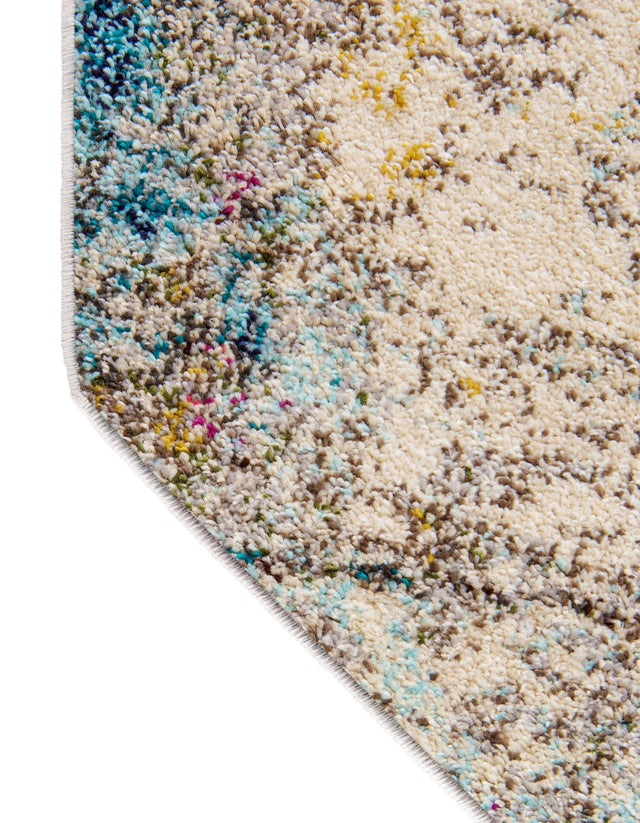 Beige 7' 11 x 7' 11 Chromatic Octagon Area Rug 100% Polypropylene With Cotton Backing Abstract Modern Colorful Carpet Mat for Home Decor & Interior Design for Sale at Rug Engine