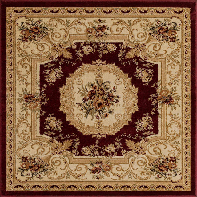 Red 5' 3 x 5' 3 Versailles Square Area Rug