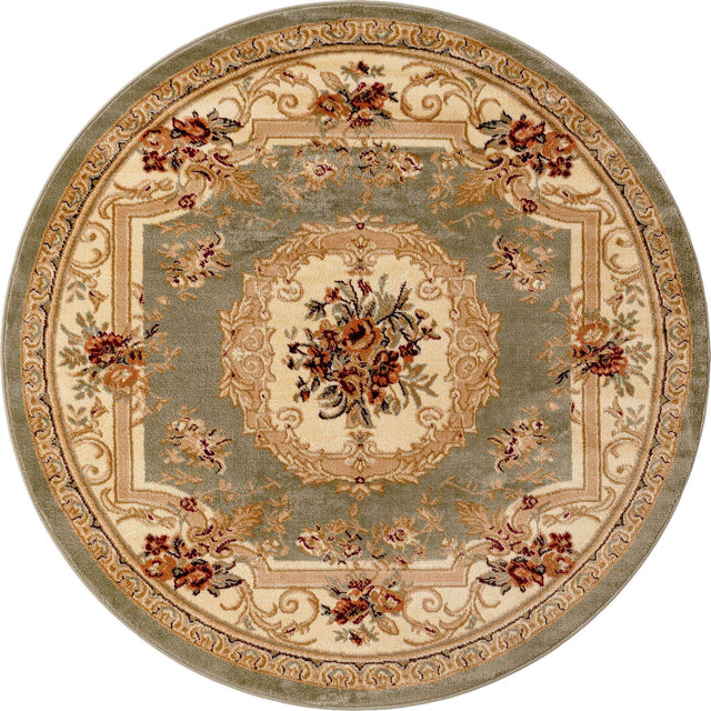 Green 5' 3 x 5' 3 Versailles Round Area Rug