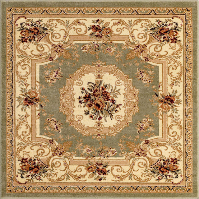 Green 5' 3 x 5' 3 Versailles Square Area Rug