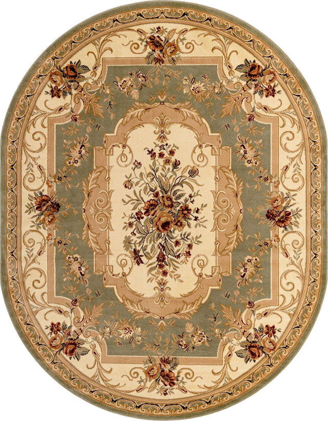 Green 7' 10 x 10' Versailles Oval Area Rug