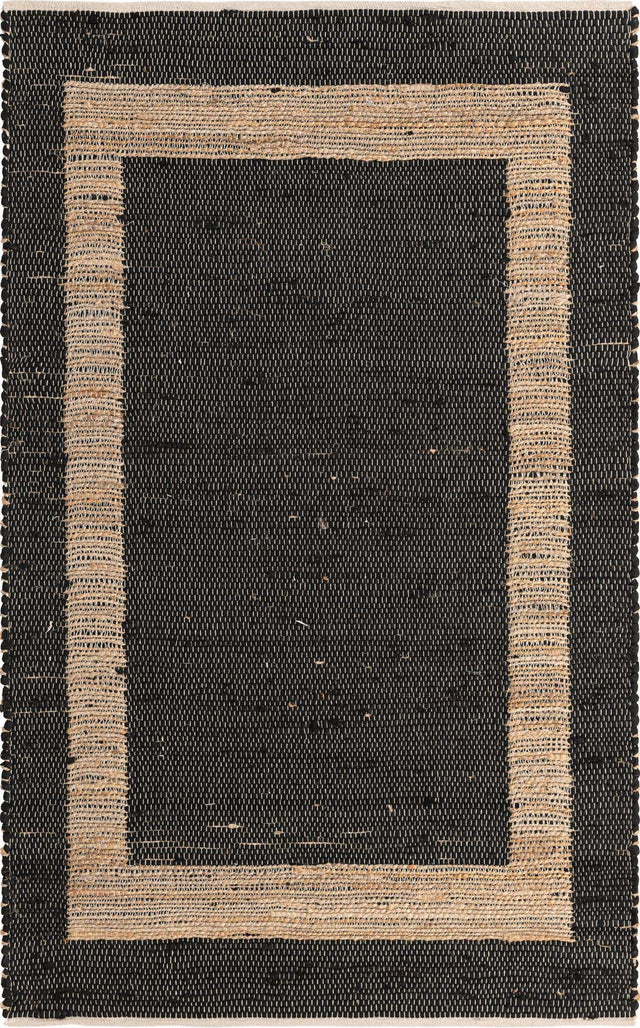 Black 5' 1 x 8' Chindi Jute Rectangle Area Rug Interior Design Home Decor Carpet Mat for Sale at Rug Engine