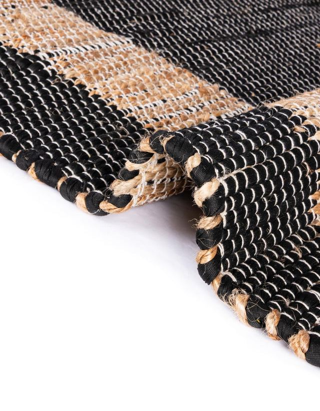 Black 2' 7 x 10' Chindi Jute Runner Area Rug Interior Design Home Decor Carpet Mat for Sale at Rug Engine