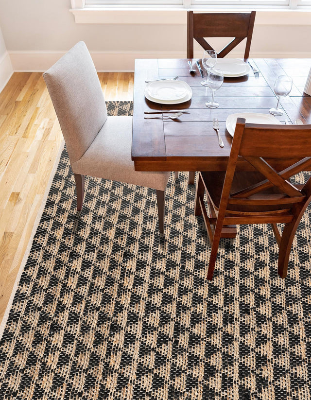 Black 2' x 3' 1 Chindi Jute Rectangle Area Rug Interior Design Home Decor Carpet Mat for Sale at Rug Engine