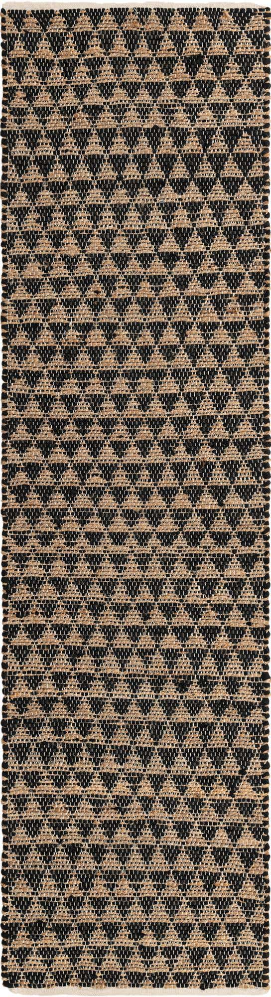 Black 2' 7 x 10' Chindi Jute Runner Area Rug Interior Design Home Decor Carpet Mat for Sale at Rug Engine