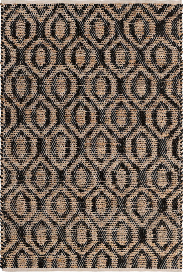 Black 4' 1 x 6' 1 Chindi Jute Rectangle Area Rug Interior Design Home Decor Carpet Mat for Sale at Rug Engine
