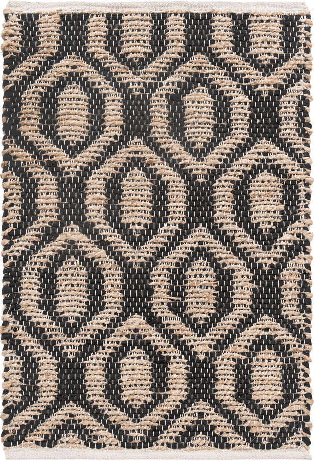 Black 2' x 3' 1 Chindi Jute Rectangle Area Rug Interior Design Home Decor Carpet Mat for Sale at Rug Engine